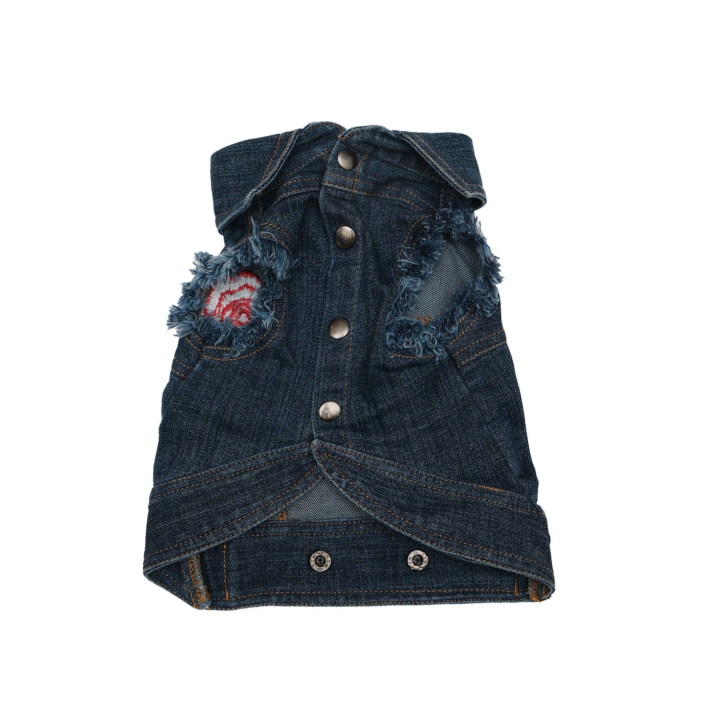 Up-cycled rose embroidered vest