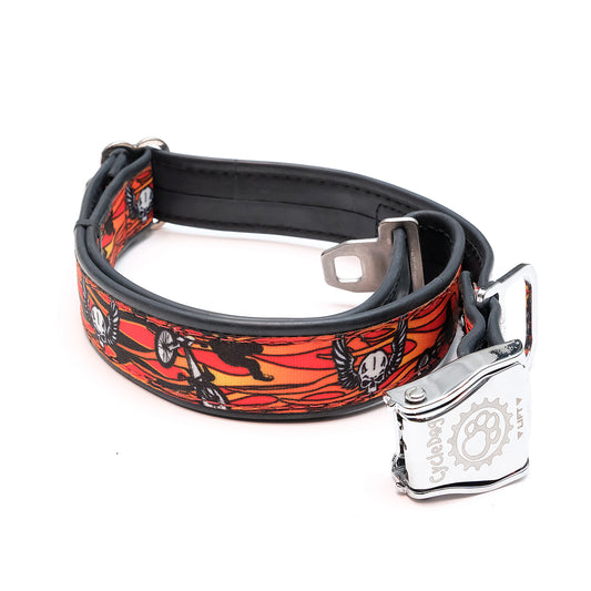 Waterproof no stink “skulls & bikes" collar