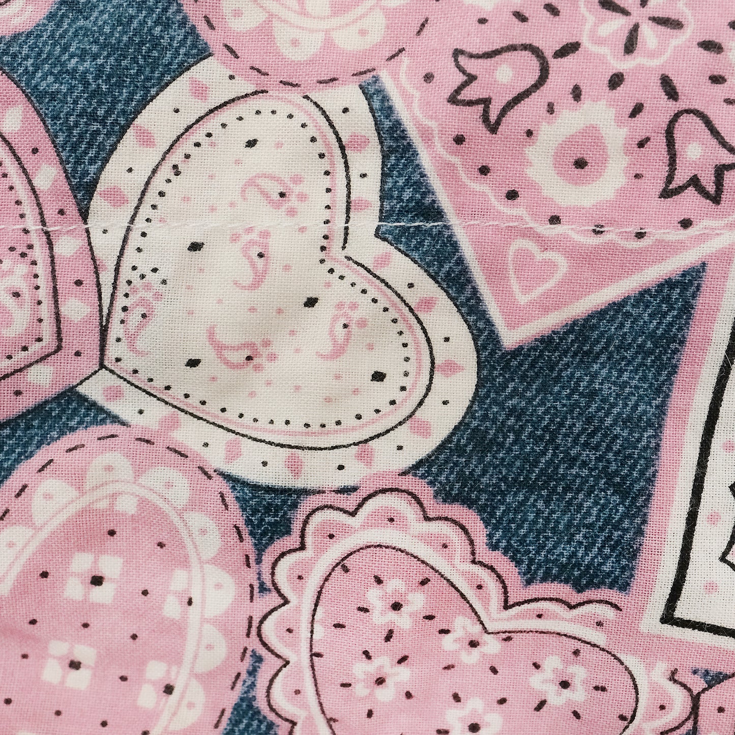 Pink and denim collar bandana