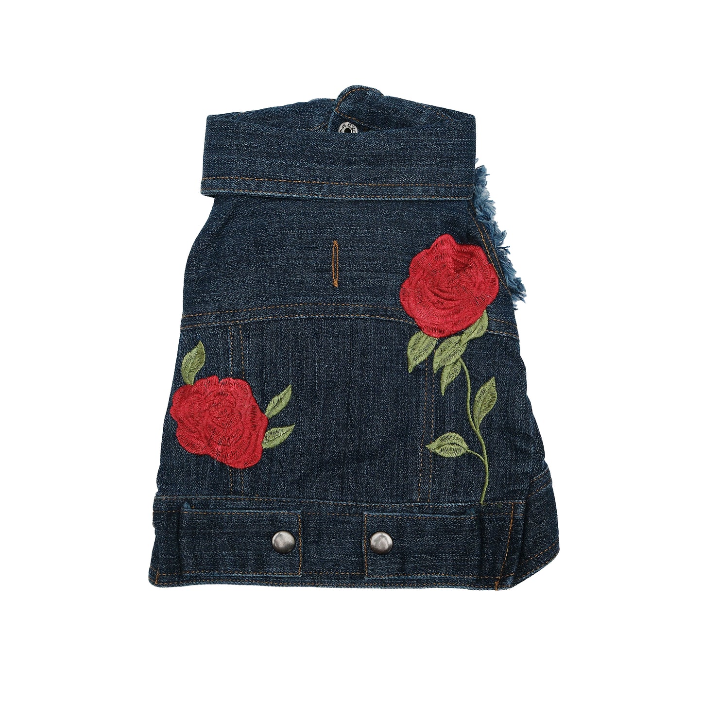 Up-cycled rose embroidered vest