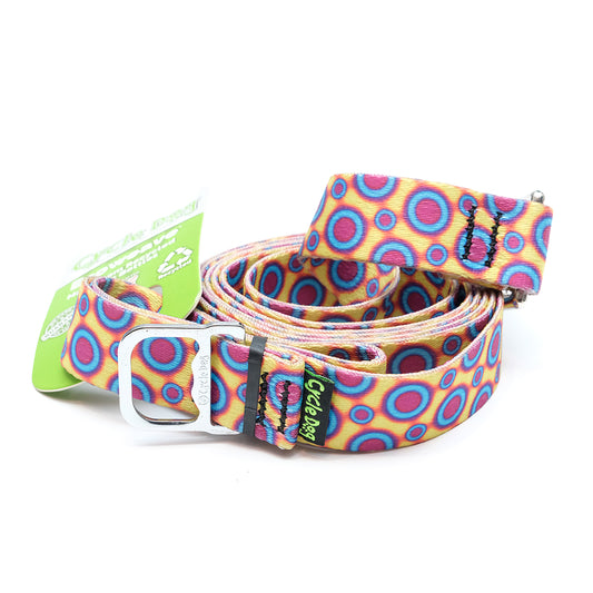 Ecoweave yellow purple space dots dog leash