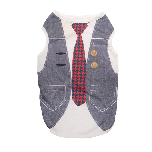 Denim and Tie dog shirt