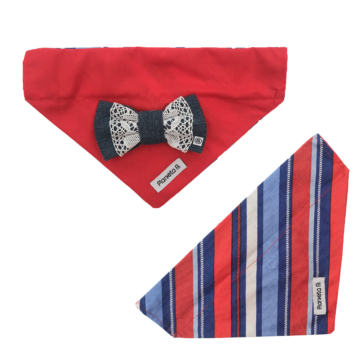 Exchangeable bandana & bow set (small)