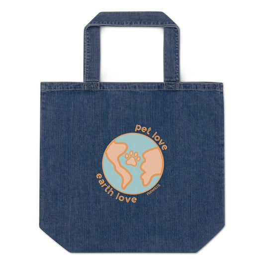 Pet Love Organic denim tote bag