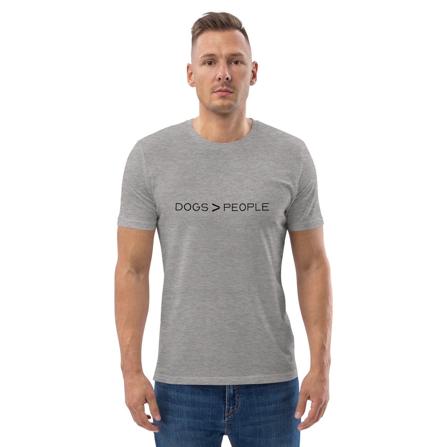 Dogs > People unisex organic cotton t-shirt- light