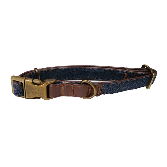 Denim & Leather  Dog Collar