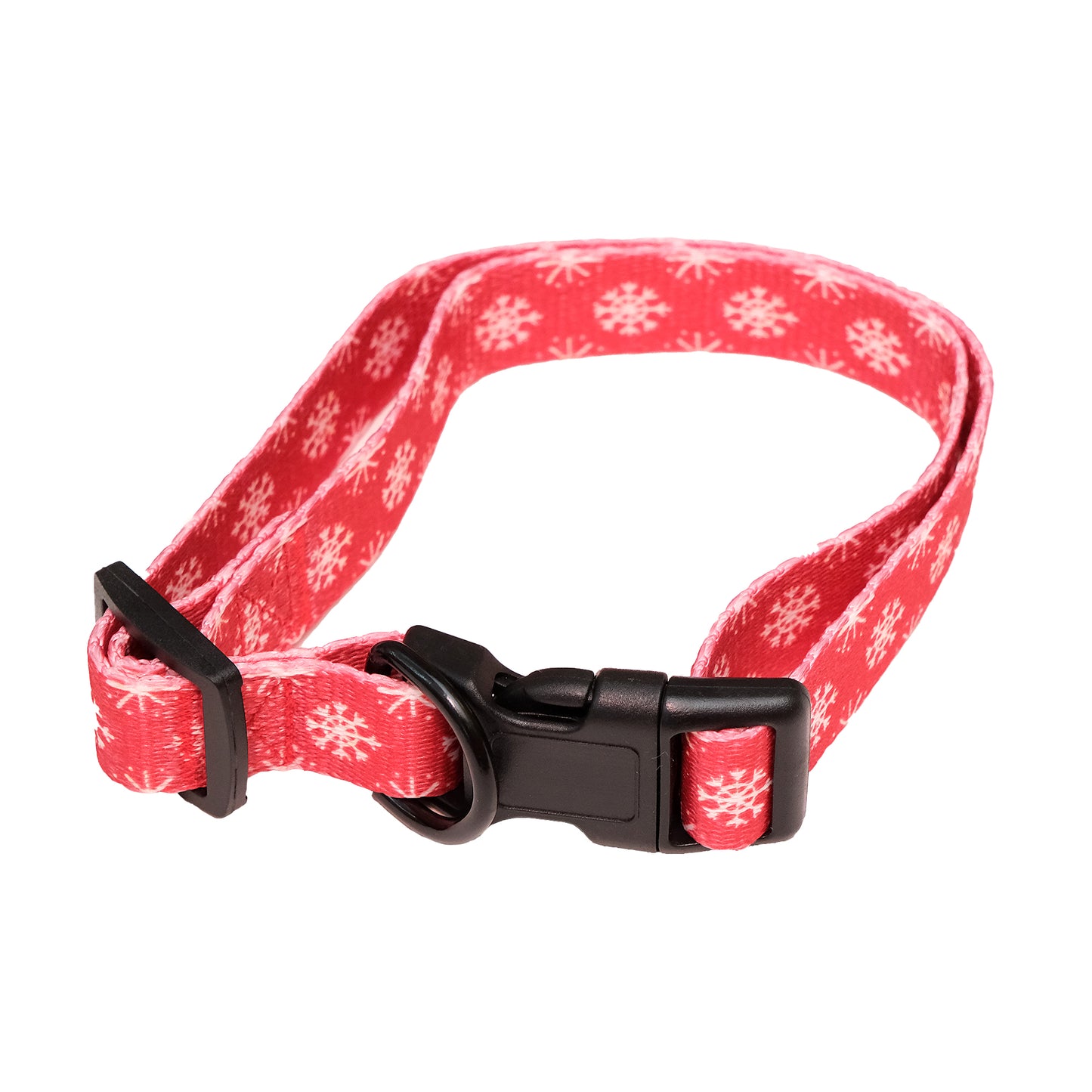 Red & White Snow Christmas Dog Collar