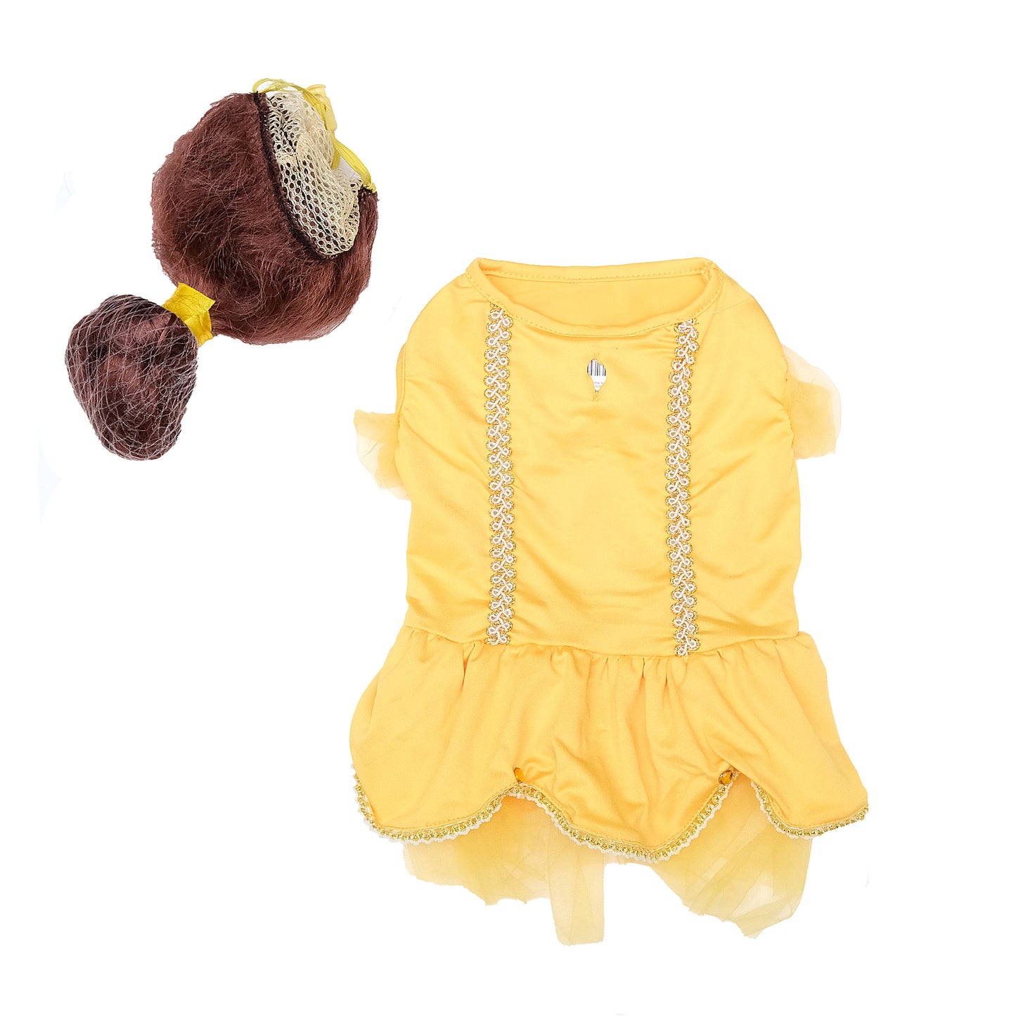 Dress Yellow Halloween Custom & Wig Female Dog