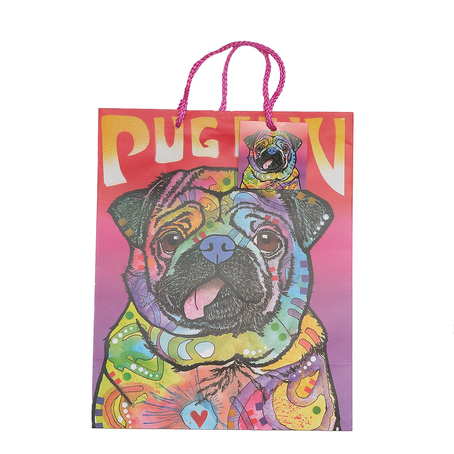 Colored Pug Portrait Gift Bag